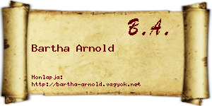 Bartha Arnold névjegykártya