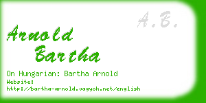 arnold bartha business card